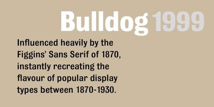 Ejemplo de fuente Bulldog Extra Bold Italic